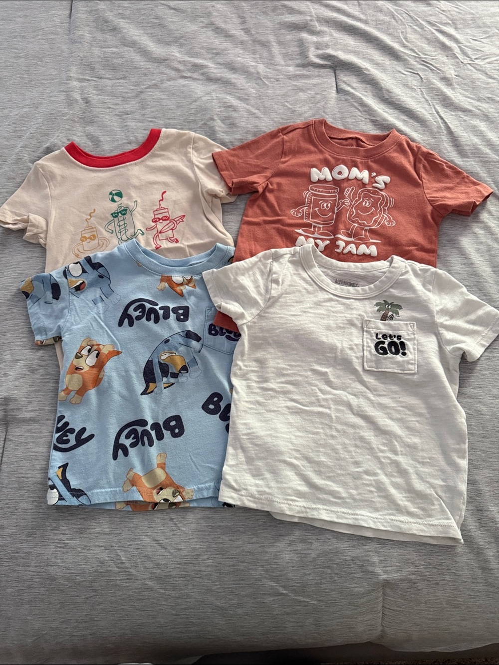 Kids Short-Sleeve Graphic Tee - White "Let's Go!" Pocket